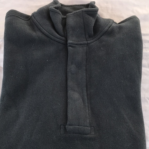 BANANA REPUBLIC Half zip mock neck with snaps. Size M, color Black. - Picture 2 of 4